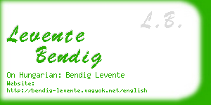 levente bendig business card